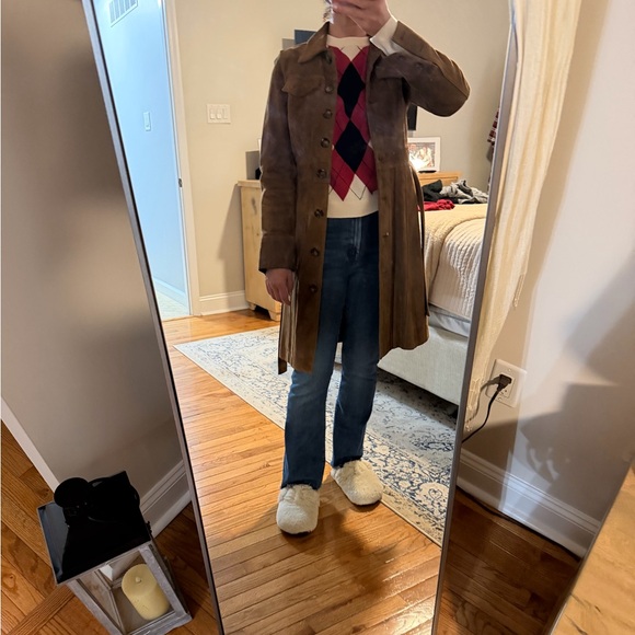 Banana Republic Tan Suede Trench Coat - Picture 6 of 11